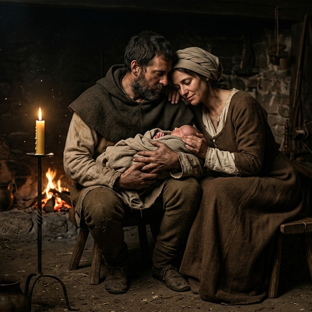 Elena y Fernando con el recién nacido